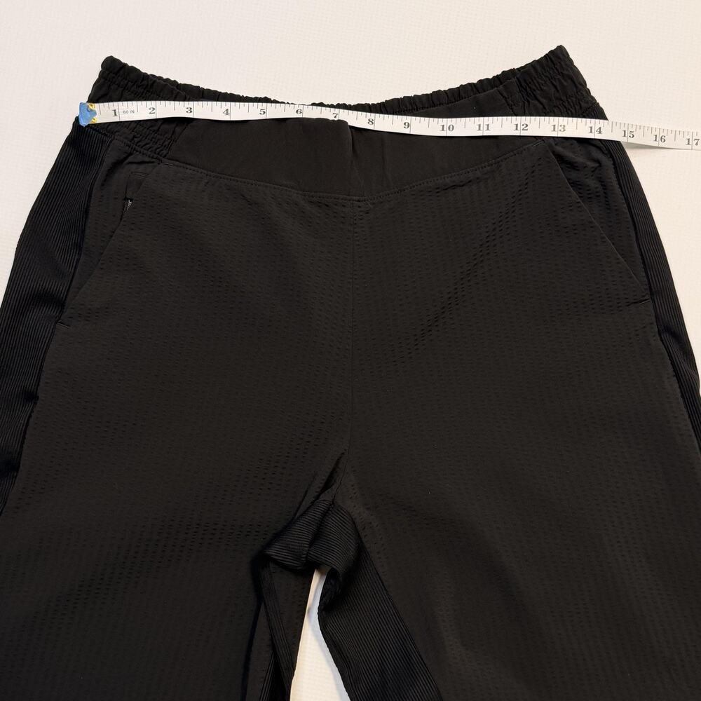 Athleta Textured Brooklyn Jogger Pants Womens 6 Black Elastic Waist Zip Pockets - Picture 7 of 15